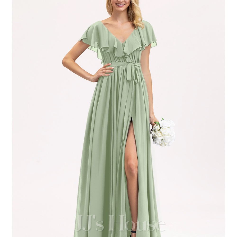 Elegant Bridesmaid Green Maxi Dress